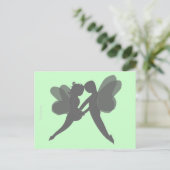 Postale grossesse paar de fées fées fét vert postkarte (Stehend Vorderseite)