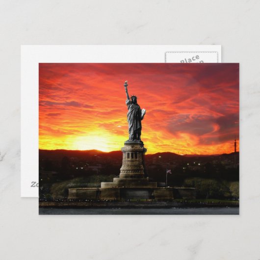 Postale New Yorker Statue Liberté Postkarte (Vorne/Hinten)