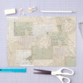 Postale Postmark Bird Vintag Collage Seidenpapier (Handwerk)