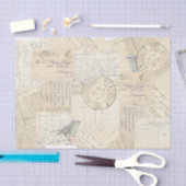Postale Postmark Blue Bird Vintag Collage Seidenpapier (Handwerk)