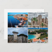 postalisch de la isla de Menorca - Menorca Postkarte (Vorne/Hinten)