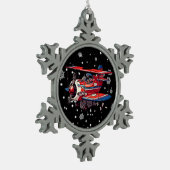 PostalMan Schneeflocken Zinn-Ornament (Links)