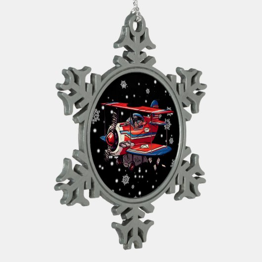 PostalMan Schneeflocken Zinn-Ornament (Links)