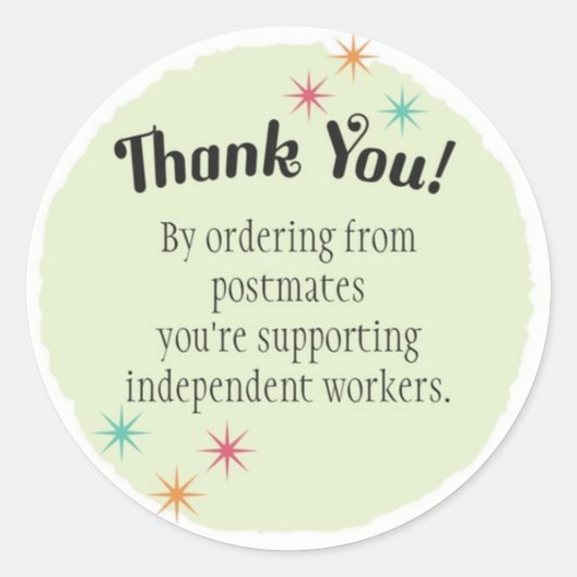 Postamateure Danke Runder Aufkleber (Vorderseite)