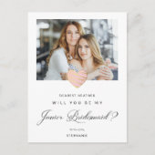 Postamt Foto wird mein Junior Bridesmaid rosa sein Postkarte (Vorderseite)
