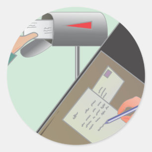 Postamt gerettet/ einen Freund schreiben Runder Aufkleber