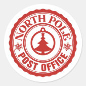 Postamt Nordpol Runder Aufkleber (Vorderseite)