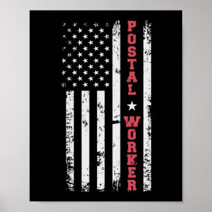 Postamt Patriotic Postarbeiter American Flag Poster