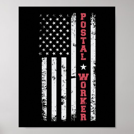 Postamt Patriotic Postarbeiter American Flag Poster (Vorne)