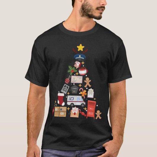Postamt Weihnachtsbaum Ornament Postal T-Shirt (Vorderseite)