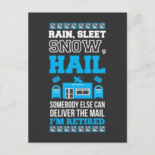 Postämter-Rentenbüro Remüde Mailman Postkarte (Vorderseite)