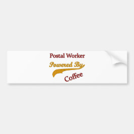 Postangestellter angetrieben durch Kaffee Autoaufkleber
