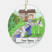 Postangestellter - Frau Keramik Ornament (Links)