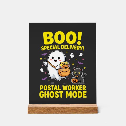 Postangestellter Geist Modus Halloween Design_1 Acrylschild (Vorderseite)