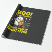 Postangestellter Geist Modus Halloween Design_1 Geschenkpapier (Ungerollt)