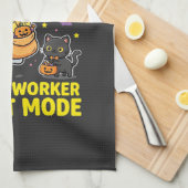 Postangestellter Geist Modus Halloween Design_1 Geschirrtuch (Viertel Falte)
