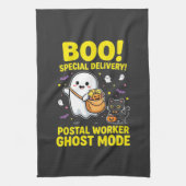 Postangestellter Geist Modus Halloween Design_1 Geschirrtuch (Vertikal)