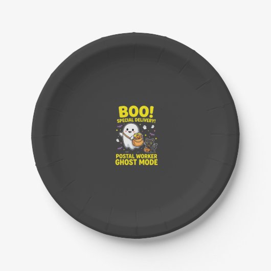 Postangestellter Geist Modus Halloween Design_1 Pappteller (Vorderseite)
