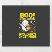 Postangestellter Geist Modus Halloween Design_1 Schaumweinetikett (Einzelnes Label)