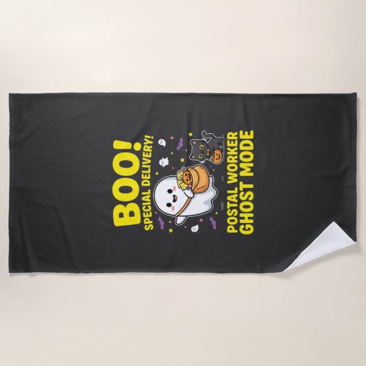 Postangestellter Geist Modus Halloween Design_1 Strandtuch (Vorderseite)