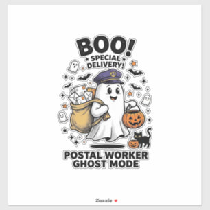 Postangestellter Geist Modus Halloween Lieferung D Aufkleber