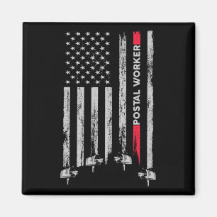 Postangestellter Vintage USA Amerikanische Flagge Magnet