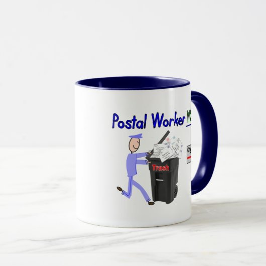 Postangestellter-Wünsche--Lustig Tasse (VorderseiteRechts)