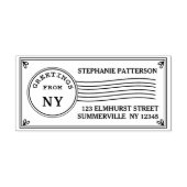 Postanschrift Briefmarke Grüße von Ihrer Rücksende Gummistempel (Prägung)