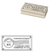 Postanschrift Briefmarke Grüße von Ihrer Rücksende Gummistempel (Stempel)