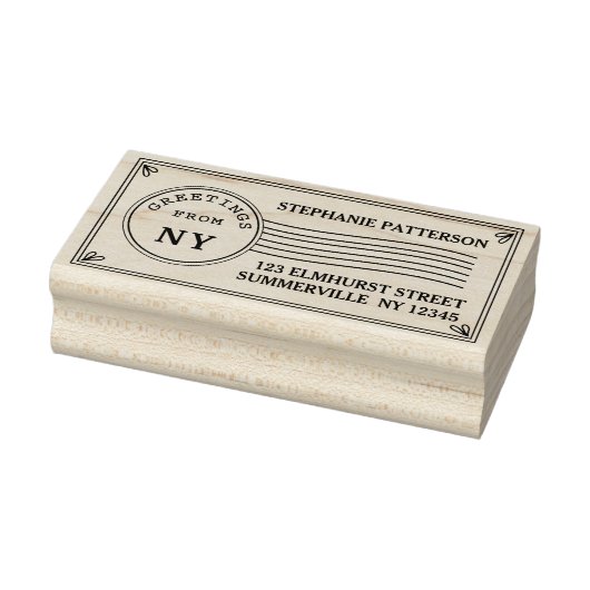 Postanschrift Briefmarke Grüße von Ihrer Rücksende Gummistempel (Stempel)