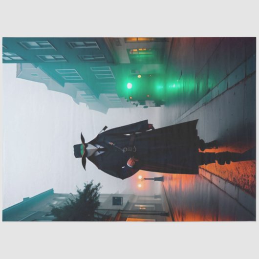 Postapokalyptische Pestärztin mit Nebel Seidenpapier (Vorderseite)