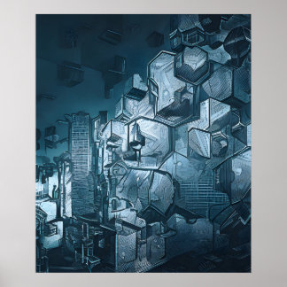 Postapokalyptische Stadt Poster