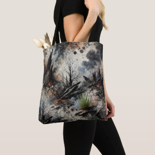 Postapokalyptische Wildfire Art Tote Bag Tasche