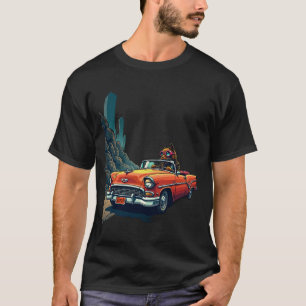 Postapokalyptischer Katzenfahrer-Ödland-Überlebens T-Shirt