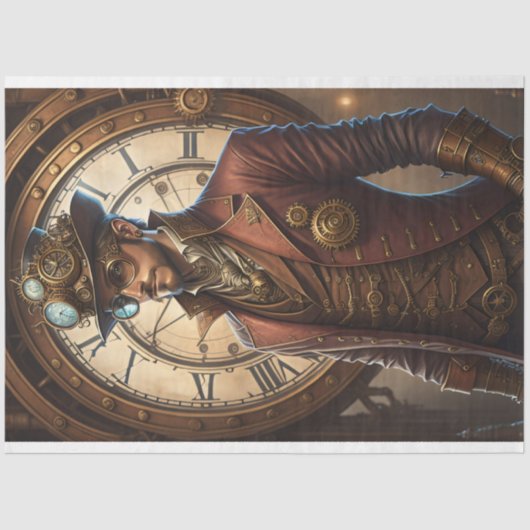 Postappokalyptic Steampunk Man v12 Seidenpapier (Vorderseite)