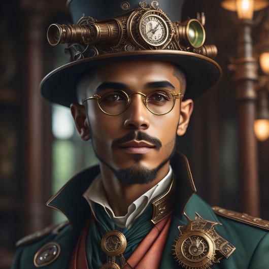 Postappokalyptic Steampunk Man v7 Seidenpapier