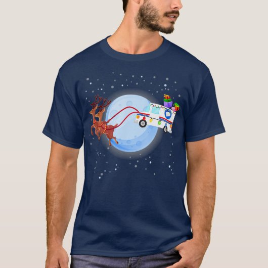 Postarbeiter Christmas Mail Truck Funny Mailman T-Shirt (Vorderseite)