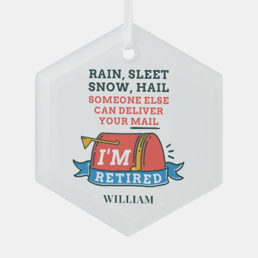 Postarbeiter Custom Mailman Retirement Ornament Aus Glas (Vorderseite)