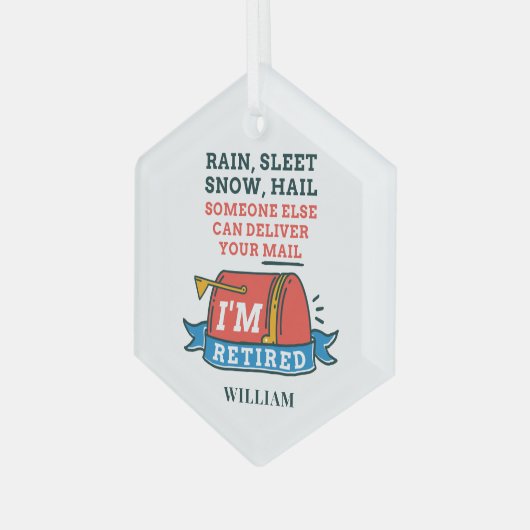 Postarbeiter Custom Mailman Retirement Ornament Aus Glas (Vorderseite Links)