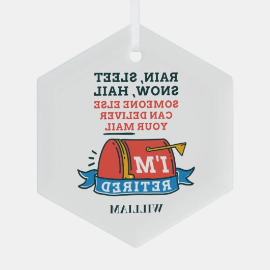 Postarbeiter Custom Mailman Retirement Ornament Aus Glas (Rückseite)