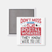 Postarbeiter-Funny wissen, wo Sie leben Magnet (Vorderseite/Rückseite)