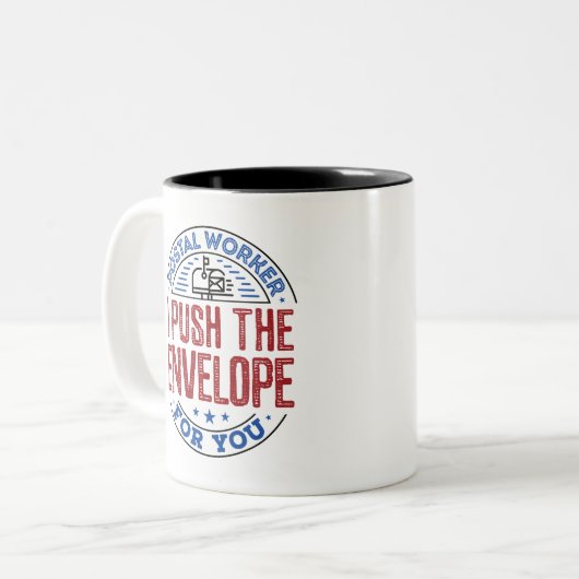 Postarbeiter - ich habe den Umschlag für Sie Zweifarbige Tasse (Vorderseite Links)