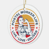 Postarbeiter Life Gag Post Office Coworker Keramik Ornament (Links)