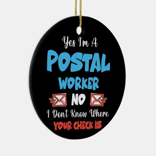 Postarbeiter Mail Carrier Mailman Post Office Keramik Ornament (Rechts)