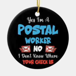 Postarbeiter Mail Carrier Mailman Post Office Keramik Ornament