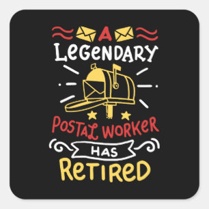 Postarbeiter Mailman-Altersvorsorge-Geschenk Quadratischer Aufkleber