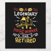 Postarbeiter Mailman-Altersvorsorge-Geschenk Weinetikett (Einzelnes Label)