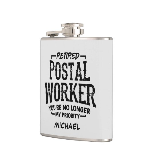 Postarbeiter Mailman Custom Retirement Flachmann (Links)