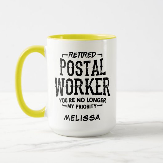 Postarbeiter Mailman Custom Retirement Tasse (Links)