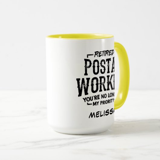 Postarbeiter Mailman Custom Retirement Tasse (VorderseiteRechts)
